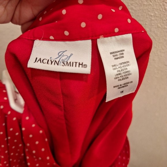 Jaclyn Smith Red Polka Dot Skirt 1X - Picture 2 of 8
